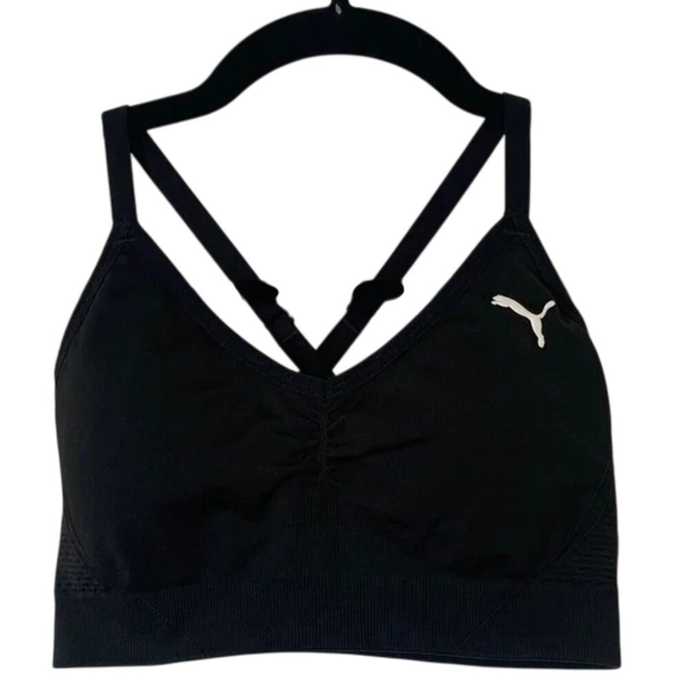 Puma Black Sports Bra in EUC. Women's size XS.